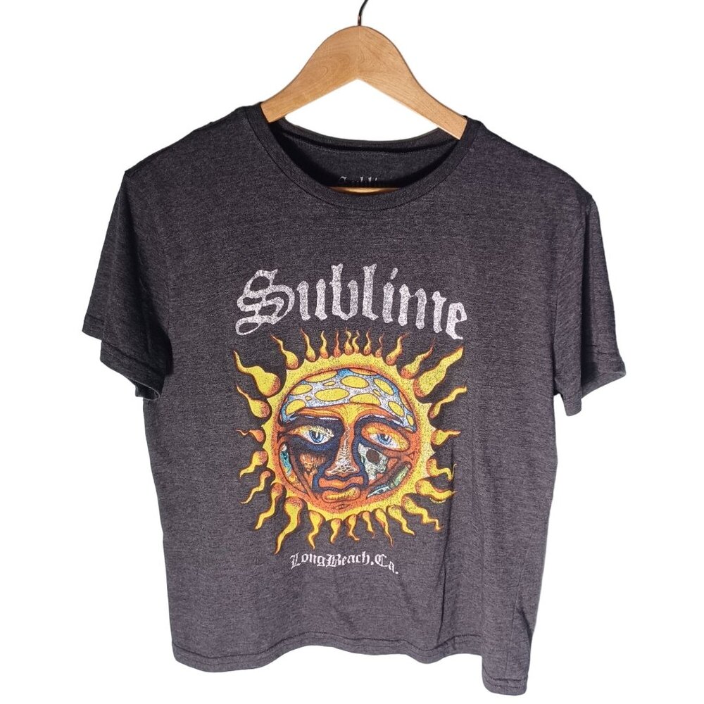 Sublime Band T-Shirt Men Medium Gray Tee Sun Graphic Long Beach Retro Rock Music